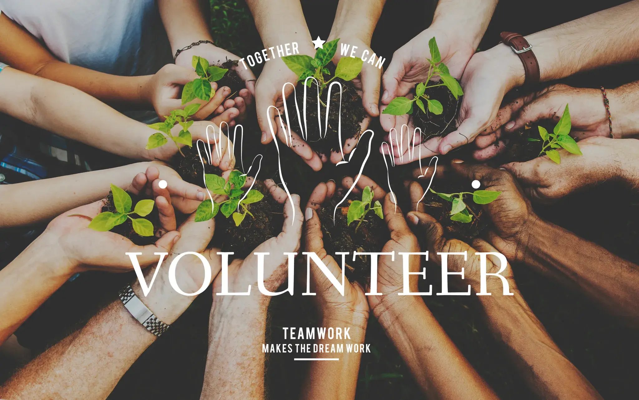 Volunteers supporting community service